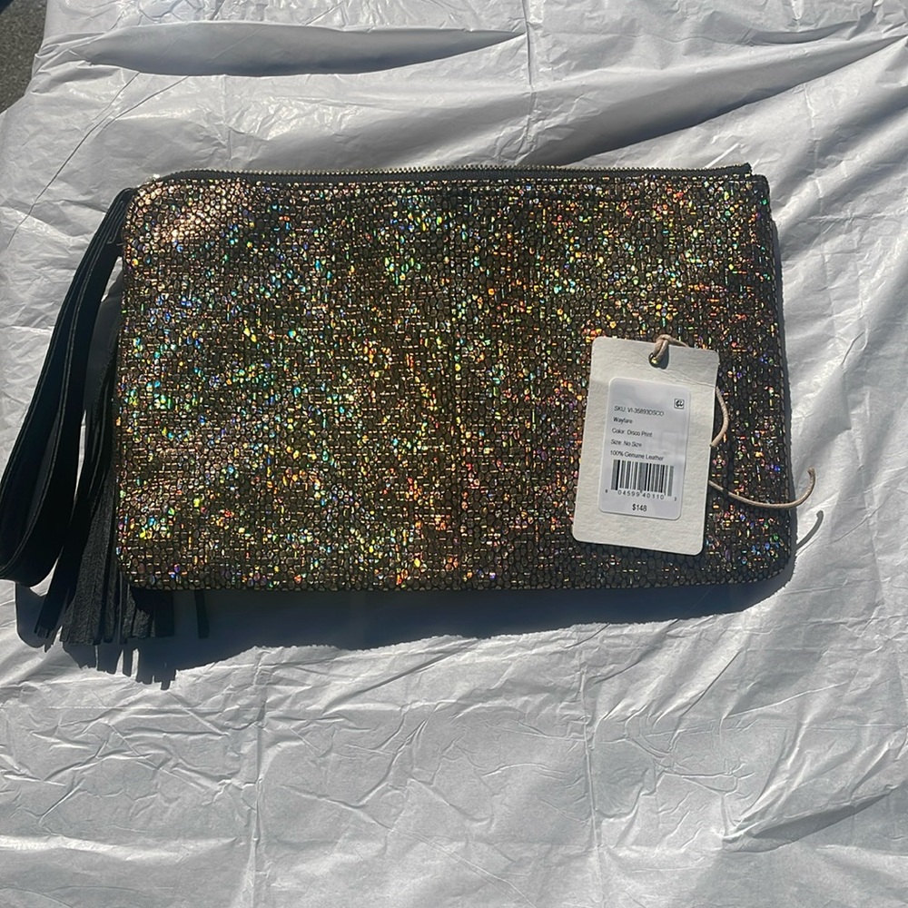 HOBO DISCO PRINT CLUTCH NWT